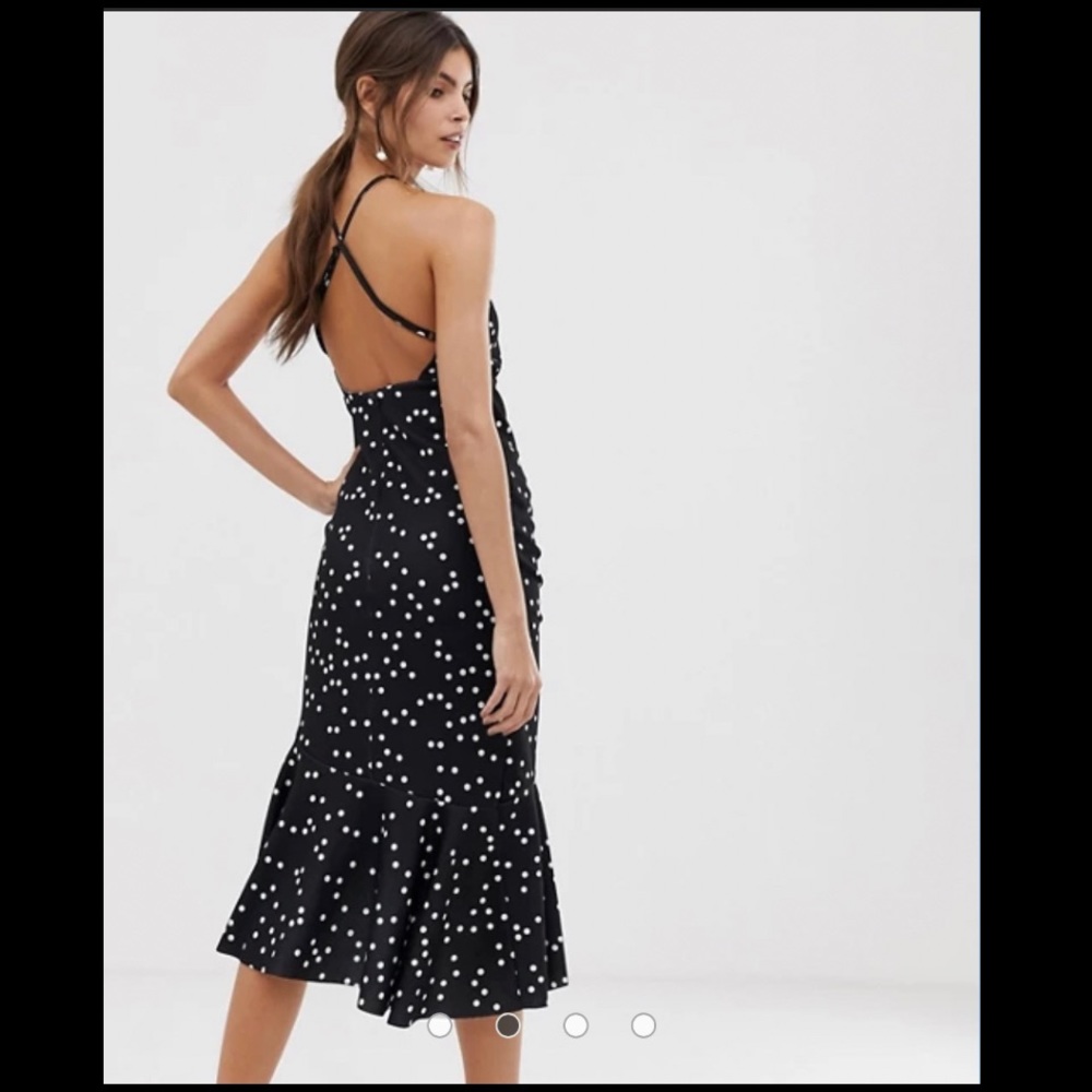 ASOS Rouched PolkaDot Dress - Picture 7 of 8